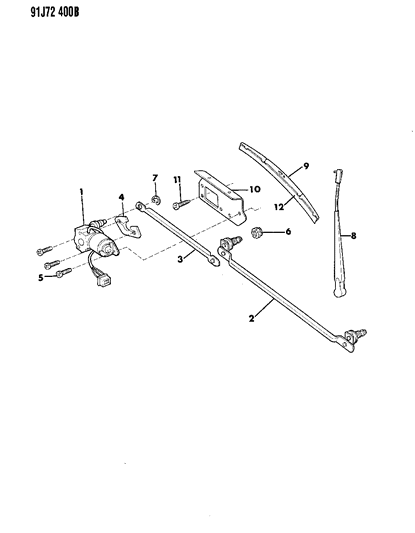 1992 Jeep Wrangler Windshield Wiper System Diagram