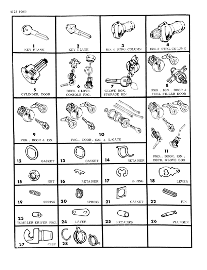 1984 Dodge Omni Key-Cylinder Lock Diagram for 2999041