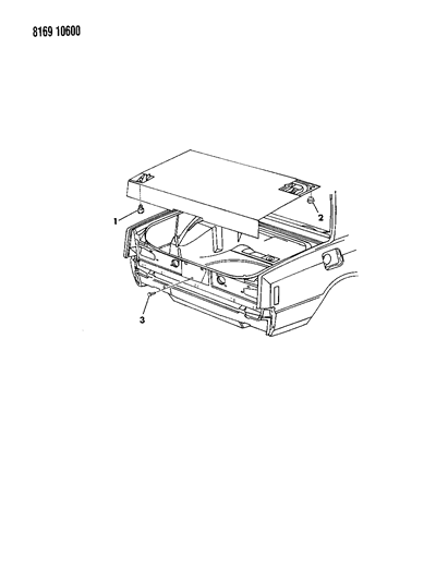 1988 Chrysler LeBaron Base Bumpers & Plugs Deck Lid Diagram