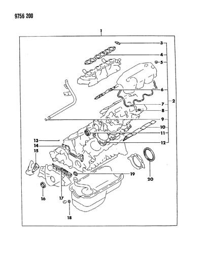 1989 Dodge Raider Engine Gasket Sets Diagram 2