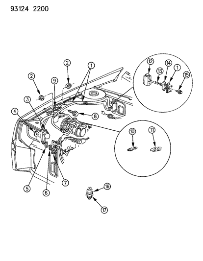1993 Chrysler LeBaron Sedan Plumbing - A/C & Heater Diagram 2