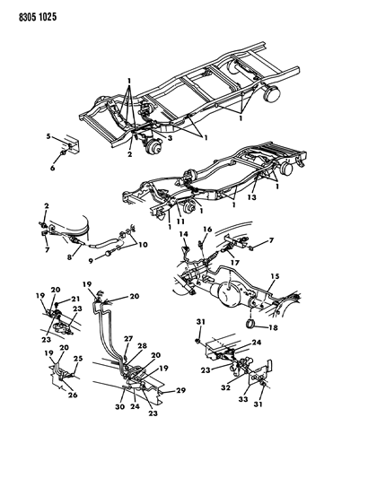 1989 Dodge W350 Lines & Hoses, Brake Diagram 2