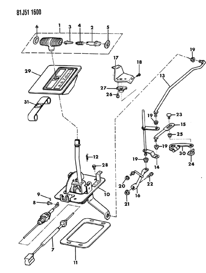 1984 Jeep Cherokee Spring-PAWL Return Diagram for 53003350