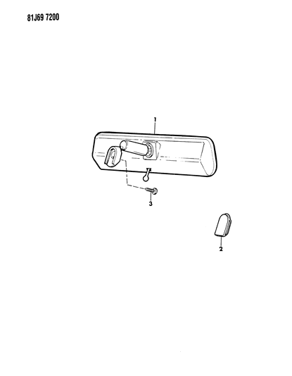 1986 Jeep J20 Mirror - Inside Rear View Diagram