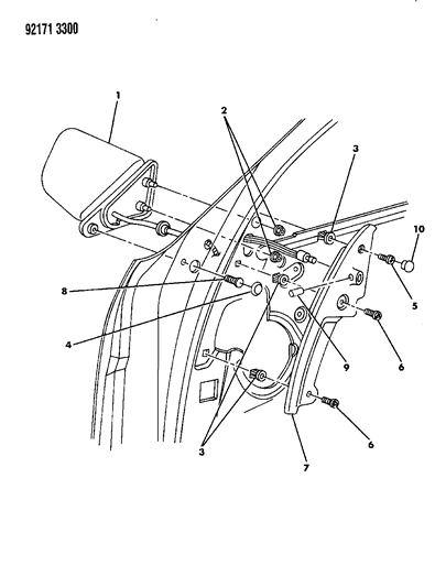 1992 Chrysler New Yorker Mirror - Exterior Diagram