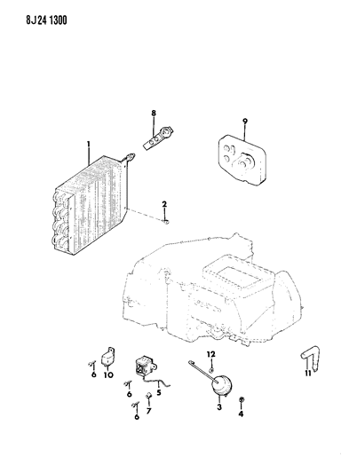 1989 Jeep Wagoneer Core, Evaporator Diagram