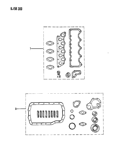 1990 Jeep Wrangler Engine Gasket Sets Diagram 1