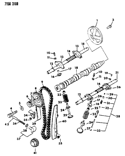 1987 Dodge Charger Camshaft & Valves Diagram 2