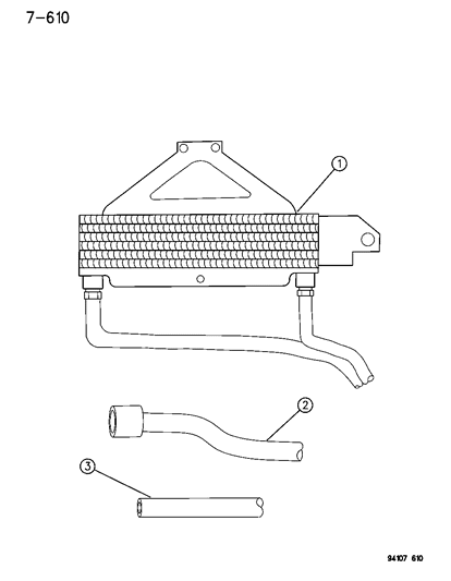 1994 Chrysler Town & Country Oil Cooler - Air Cooled Diagram