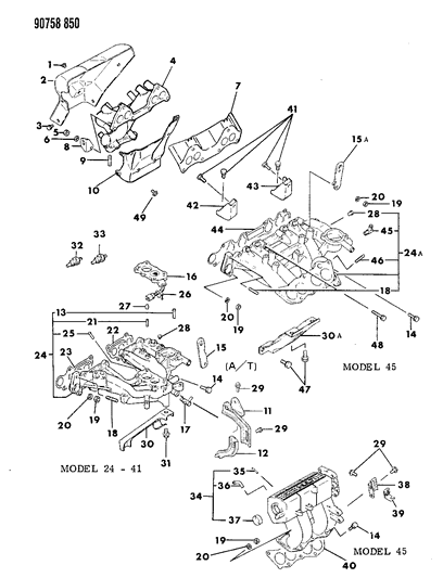 1990 Dodge Colt Bolt Diagram for MF240080