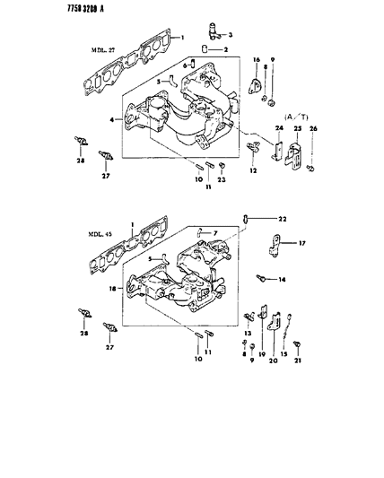 1988 Dodge Colt Manifold - Intake Diagram