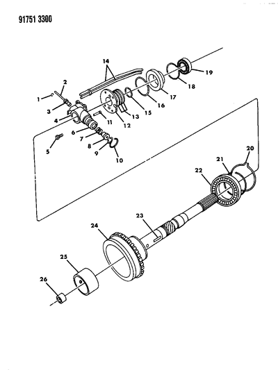 1991 Dodge Ram 50 Governor & Output Shaft Diagram