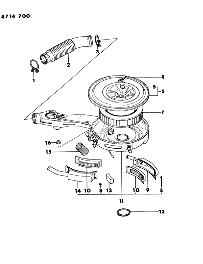 1984 Dodge Colt Air Cleaner Diagram 2