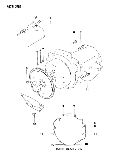 1991 Dodge Ram 50 Mounting Bolts & Brackets Diagram 2