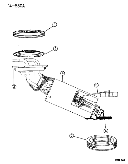 1995 Dodge Grand Caravan Fuel Pump & Level Unit Diagram