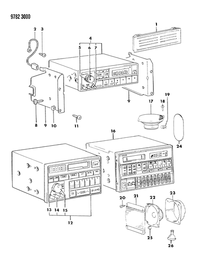 1989 Dodge Ram 50 Radio & Speakers Diagram