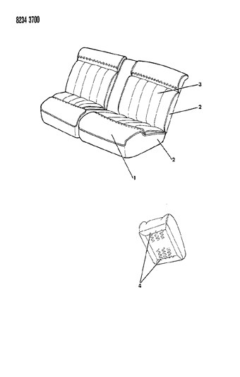 1988 Chrysler LeBaron Base Rear Seat Diagram 2