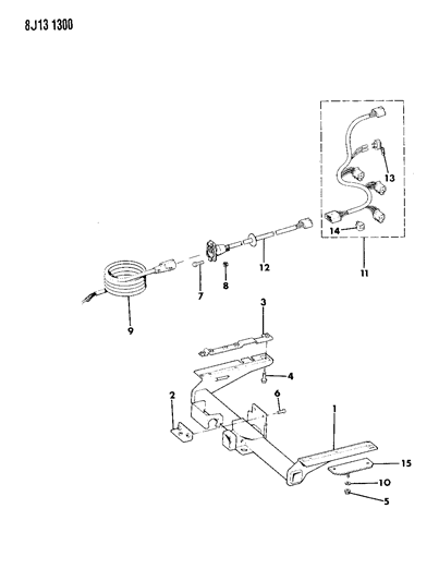 1987 Jeep Wrangler Harness, Trailer Towing Diagram for 56002356