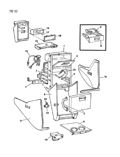 1985 Chrysler New Yorker Instrument Panel Console Diagram