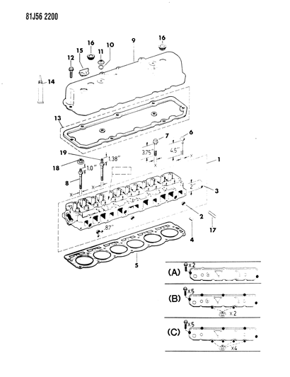 1985 Jeep J20 Cylinder Head Diagram 1