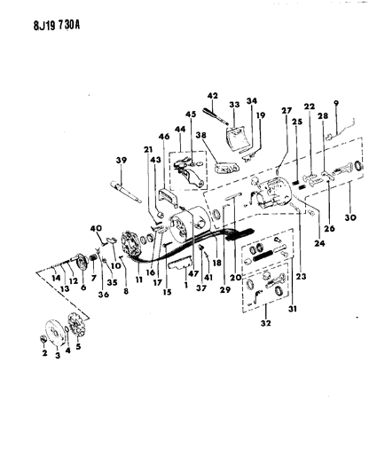 1988 Jeep Grand Wagoneer Housing - Steering Column Upper Diagram