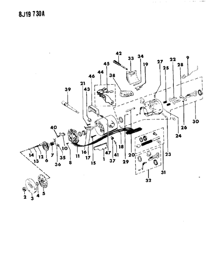 1988 Jeep J20 Housing - Steering Column Upper Diagram 1