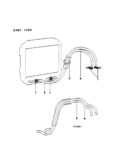 1986 Dodge Colt Oil Cooler & Lines Diagram