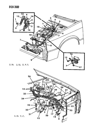 1988 Chrysler New Yorker Turbo Plumbing - A/C & Heater Diagram 1