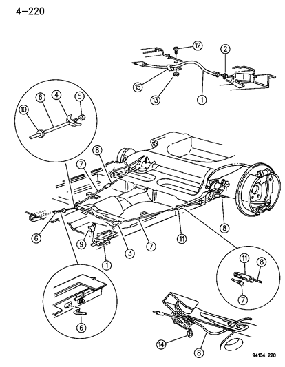 1994 Chrysler LeBaron Sedan Cable, Parking Brake Diagram