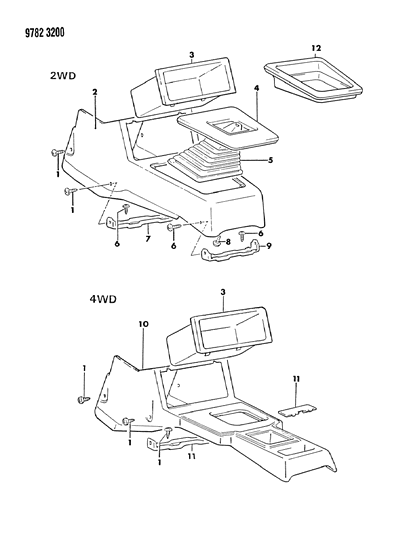 1989 Dodge Ram 50 Console Diagram