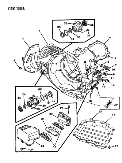 1991 Chrysler Town & Country Case, Extension And Solenoid Diagram