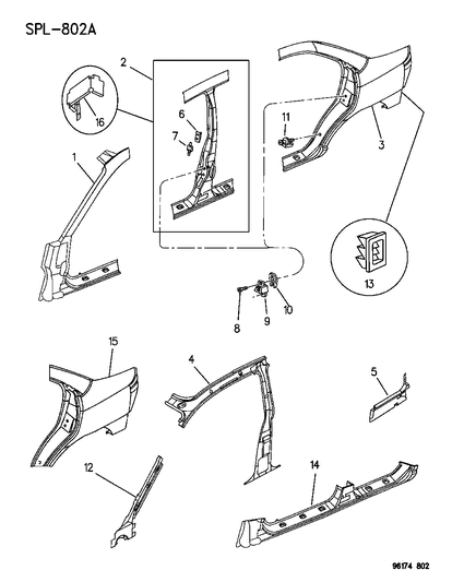 1996 Dodge Neon Aperture Panel Diagram 2