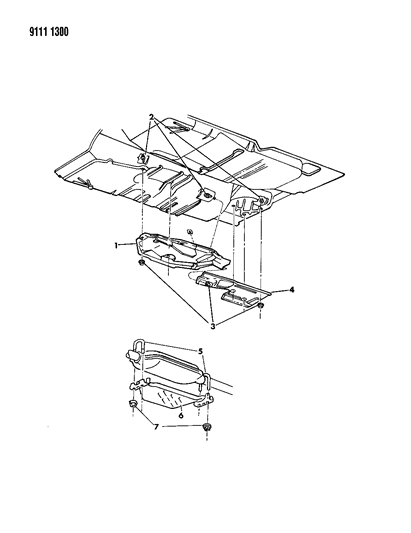 1989 Dodge Diplomat Heat Shields - Exhaust Diagram