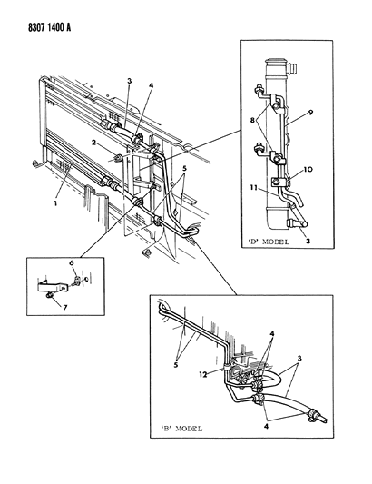 1989 Dodge D350 Oil Cooler - Auxiliary Diagram