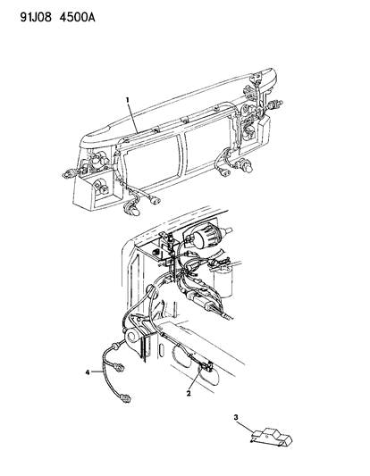 1991 Jeep Cherokee Wiring - Front End Diagram