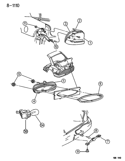 1996 Dodge Neon Lamps - Rear Diagram