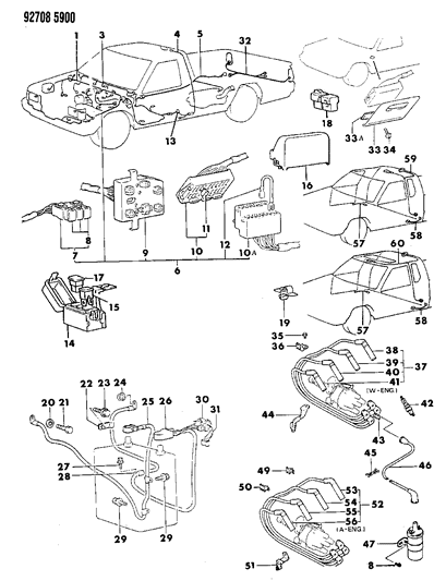 1992 Dodge Ram 50 Wiring Harness Diagram