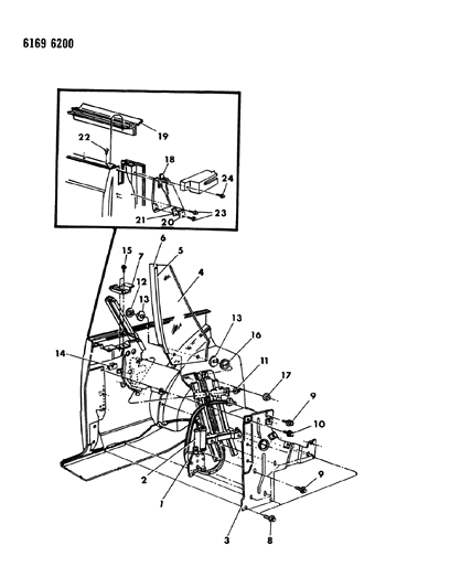 1986 Chrysler LeBaron Glass - Quarter Window Diagram 2