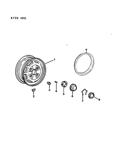 1984 Dodge Colt Wheels & Covers Diagram