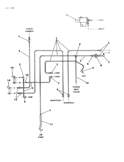 1985 Dodge D350 EGR Hose Harness Diagram 8