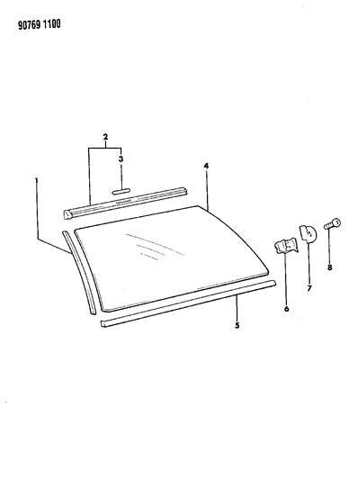 1990 Dodge Colt Quarter Window Glass Diagram