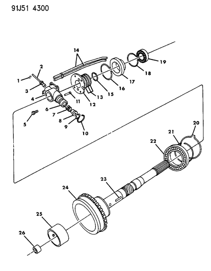 1993 Jeep Grand Wagoneer Governor & Output Shaft Diagram 2