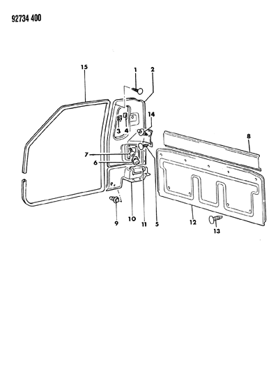 1992 Dodge Ram 50 B-Pillar & Back Panel Trim Diagram 2