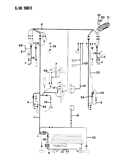 1989 Jeep Cherokee Harness - Body & Accessory Diagram