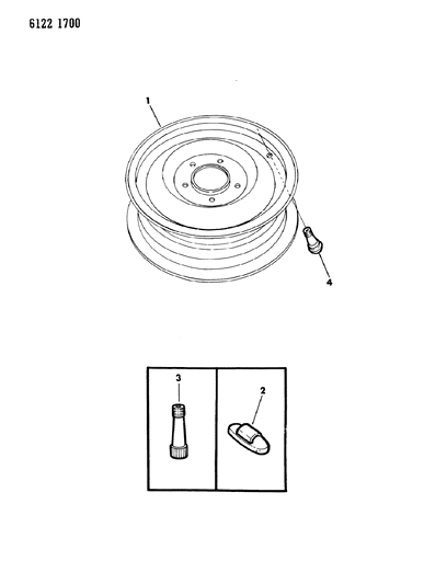 1986 Chrysler LeBaron Base Wheel Miscellaneous Diagram