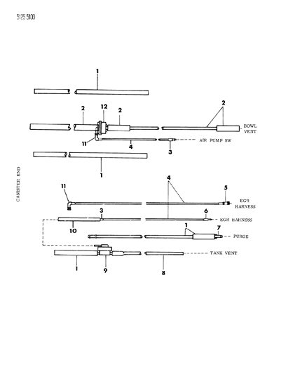 1985 Dodge Aries Vapor Canister Hose Harness Diagram 1