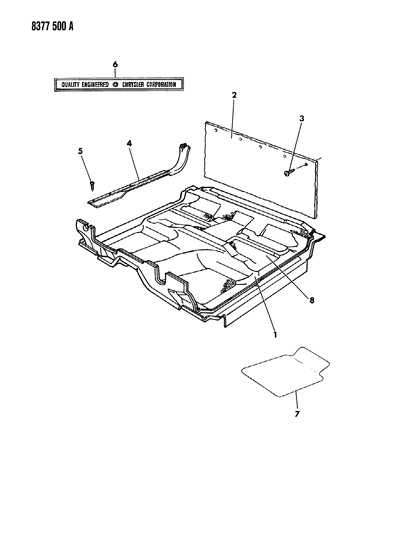 1989 Dodge Dakota Carpet & Scuff Plates Diagram