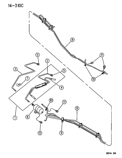 1994 Dodge Viper Tube-Fuel Lines Diagram for 4763006AB