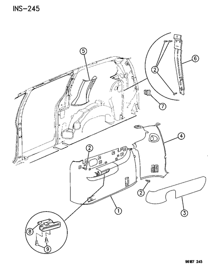 1996 Chrysler Town & Country Quarter Panel Diagram 4