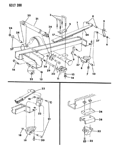 1986 Dodge Ram Wagon Bracket-Rear Spring SHACKLE RH Diagram for 4089314